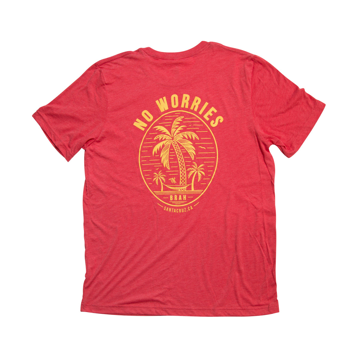 No Worries Brah Tshirt Red Heather